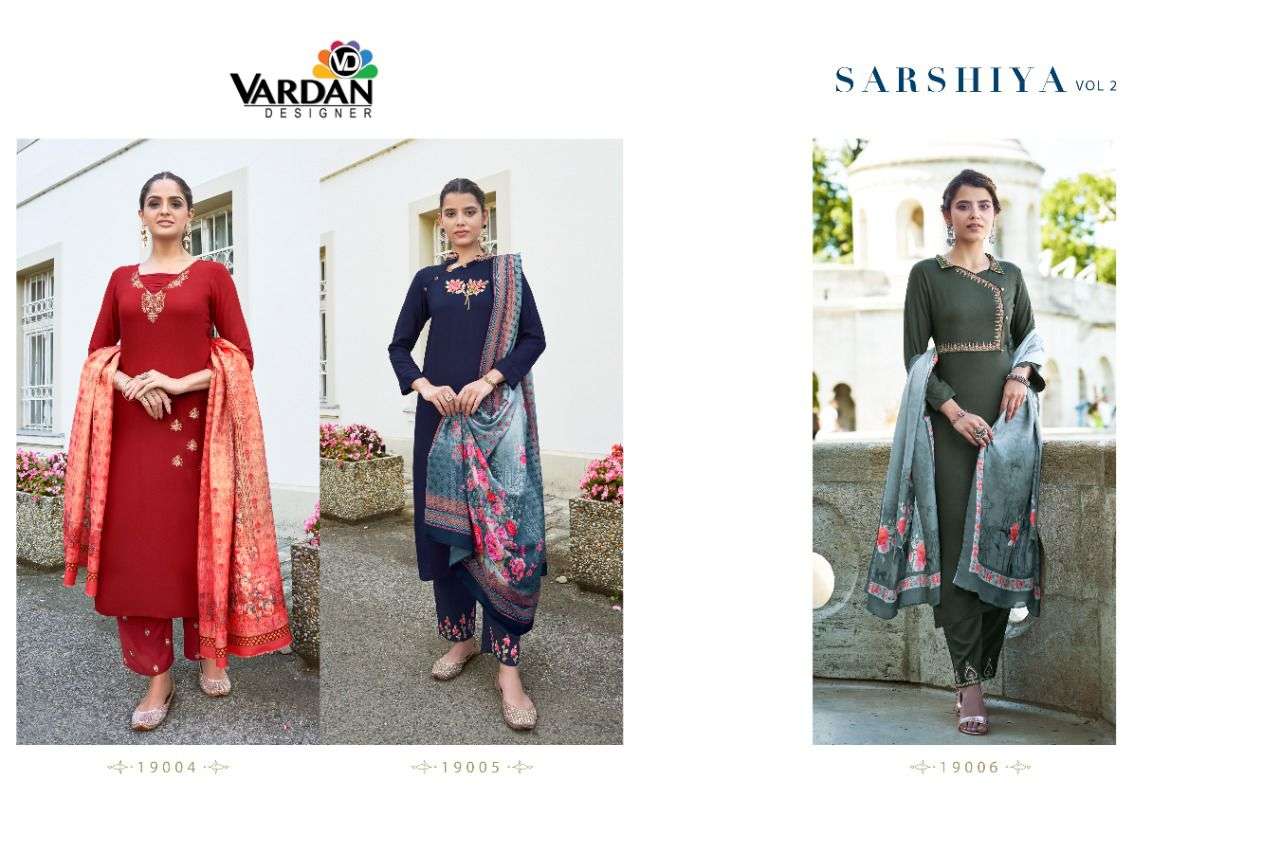 VARDAN DESIGNER SARSHIYA VOL-2  3PCS KURTI CATALOG