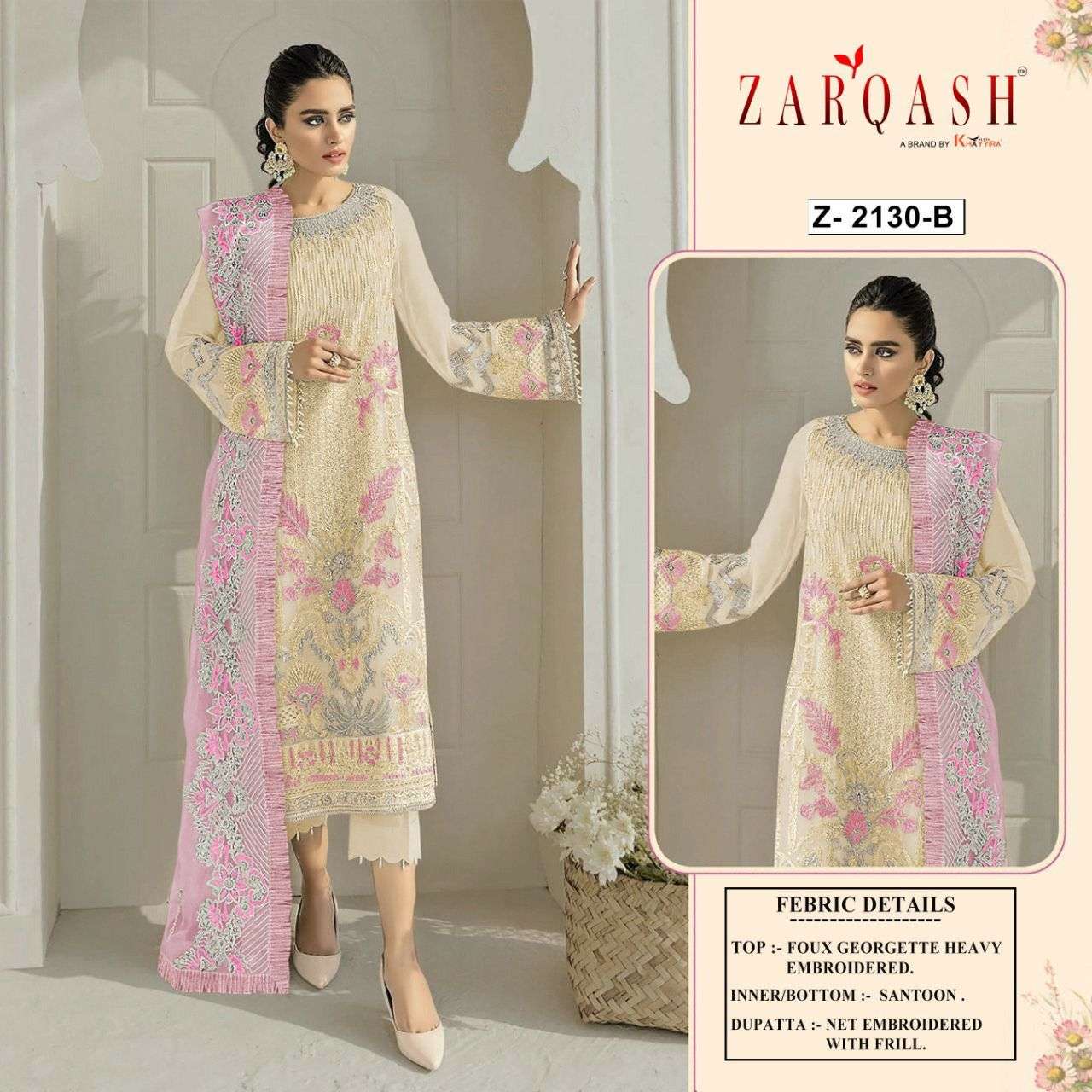 ZARQASH MEHAK D. NO-2130 COLOURS SUIT