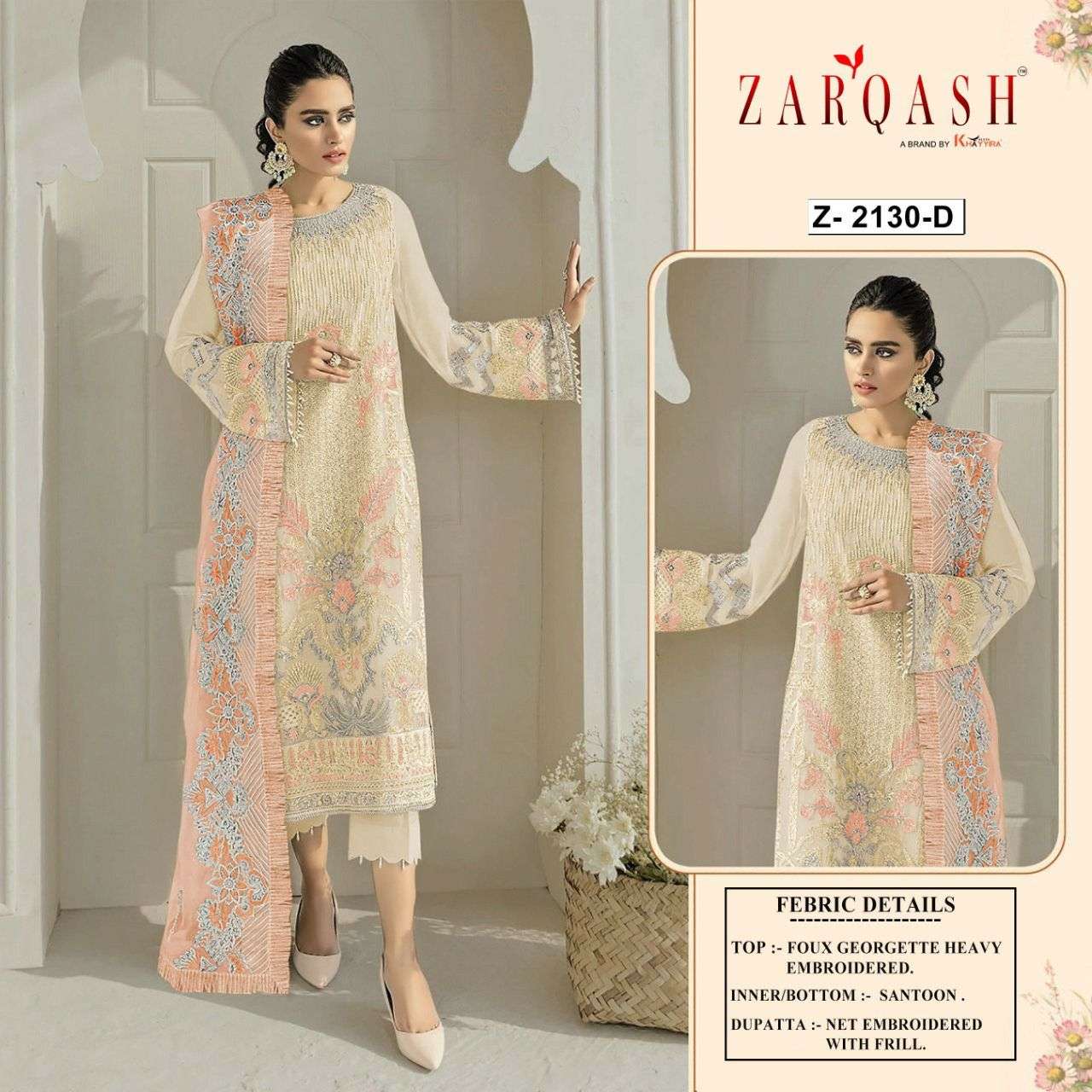 ZARQASH MEHAK D. NO-2130 COLOURS SUIT