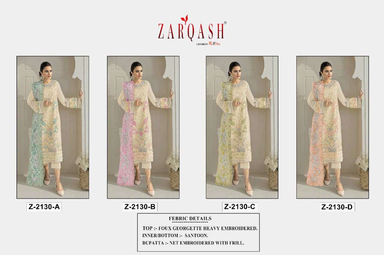 ZARQASH MEHAK D. NO-2130 COLOURS SUIT