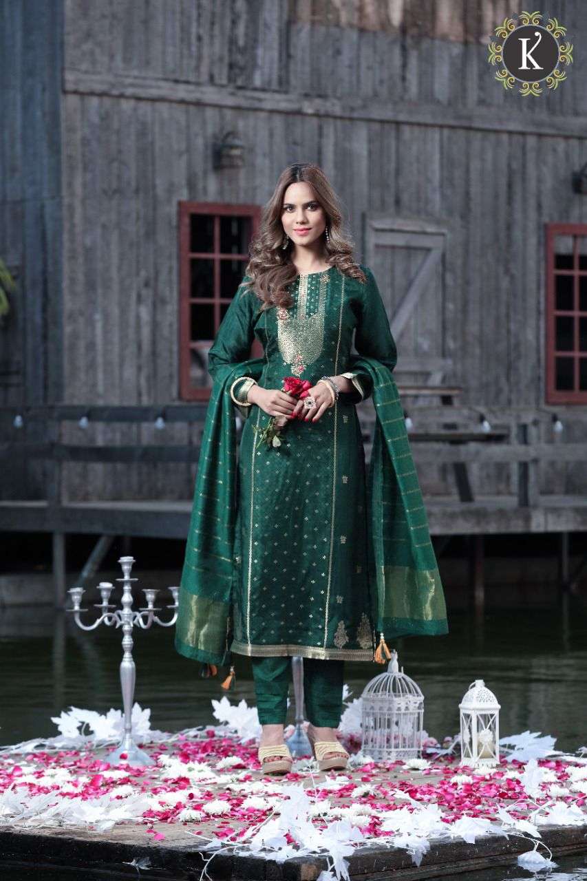 K Fashion designer 3 pcs kurti catalog available at wholesale rate