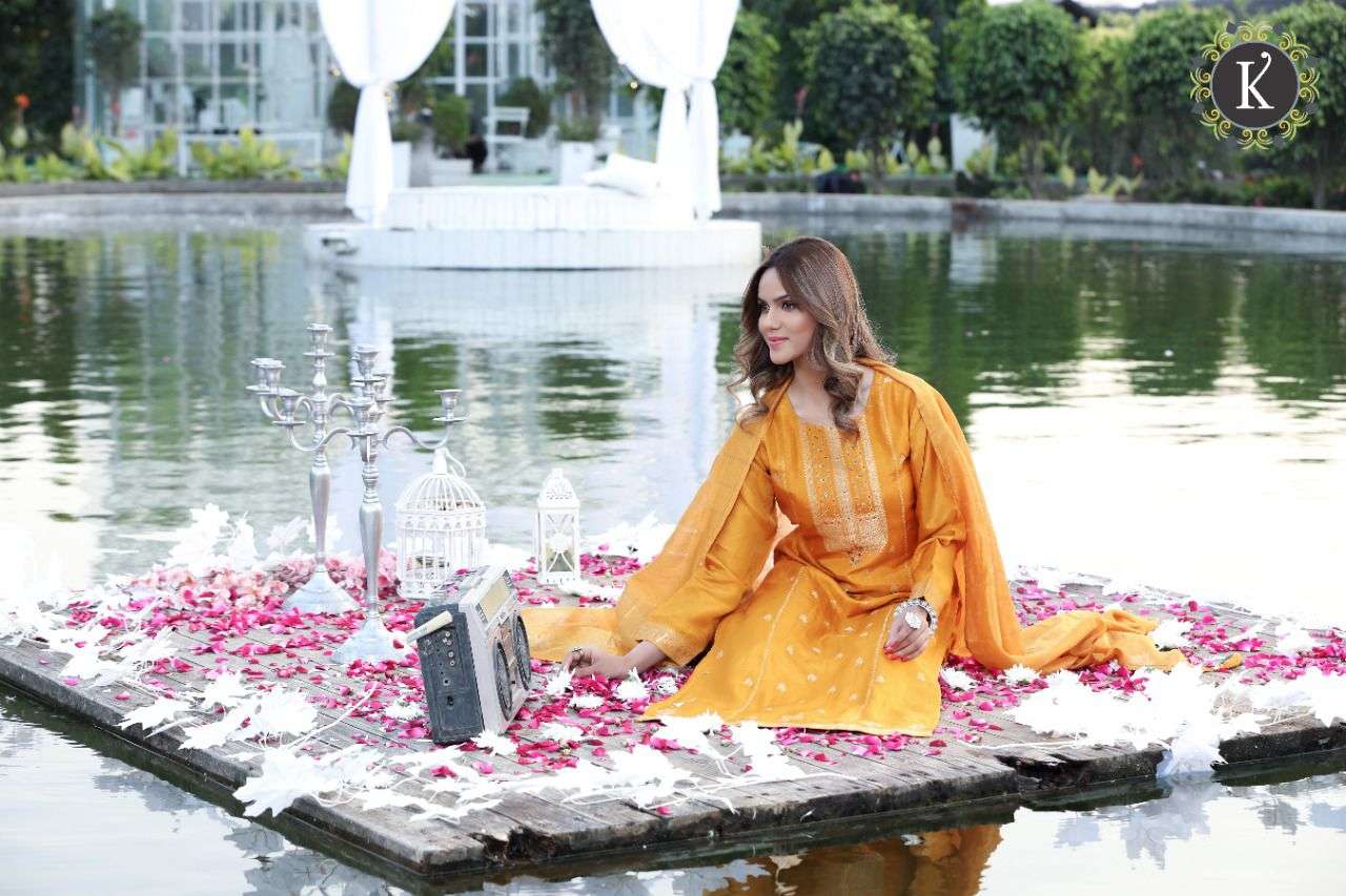 K Fashion designer 3 pcs kurti catalog available at wholesale rate