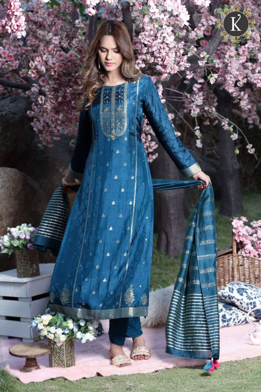 K Fashion designer 3 pcs kurti catalog available at wholesale rate