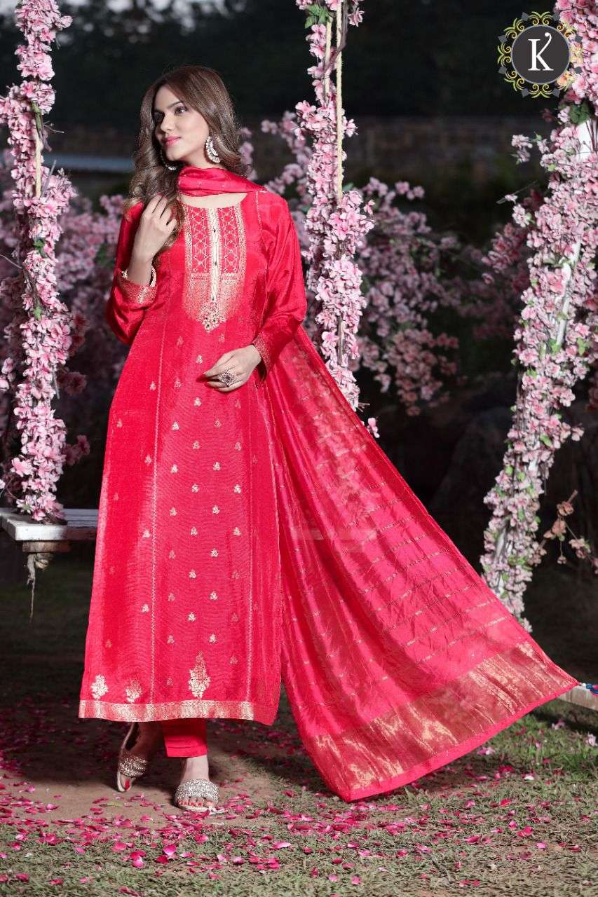 K Fashion designer 3 pcs kurti catalog available at wholesale rate