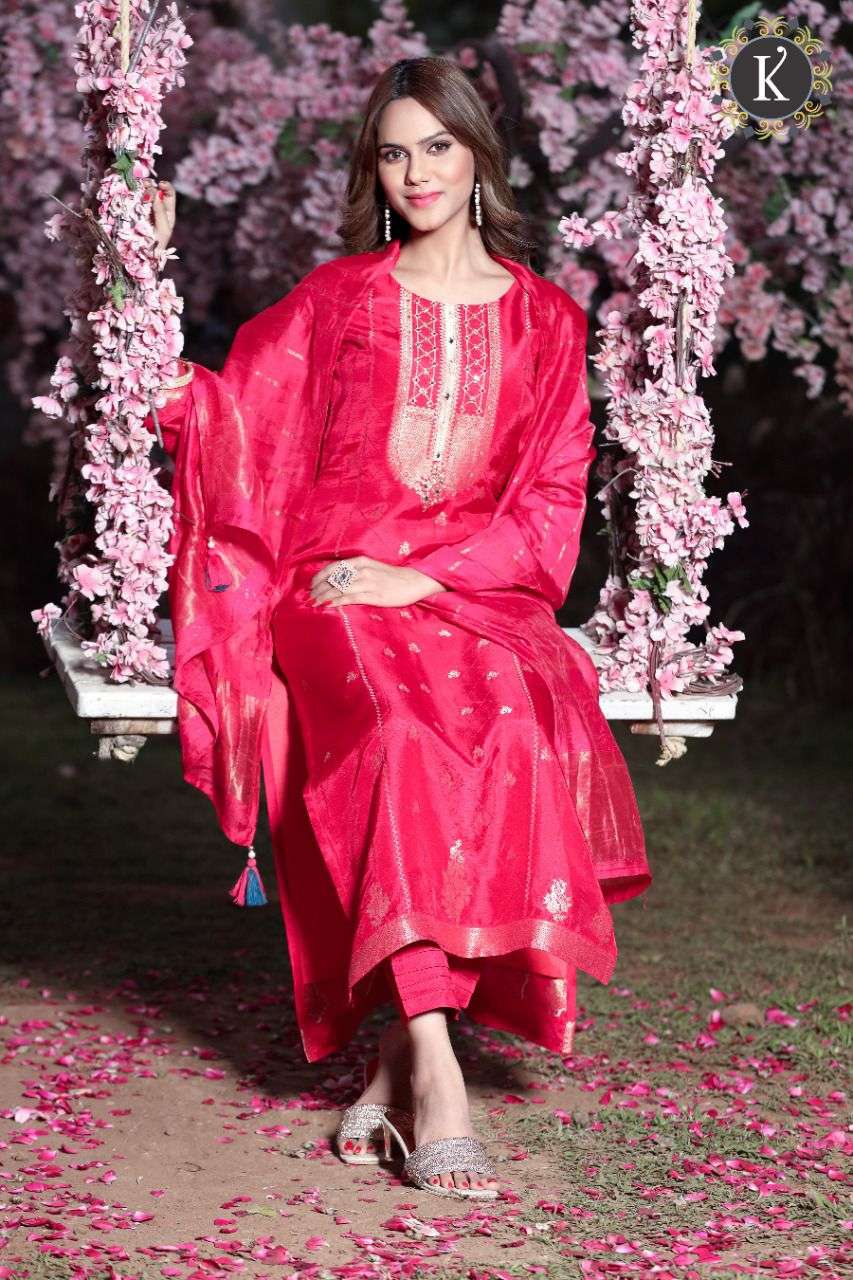 K Fashion designer 3 pcs kurti catalog available at wholesale rate