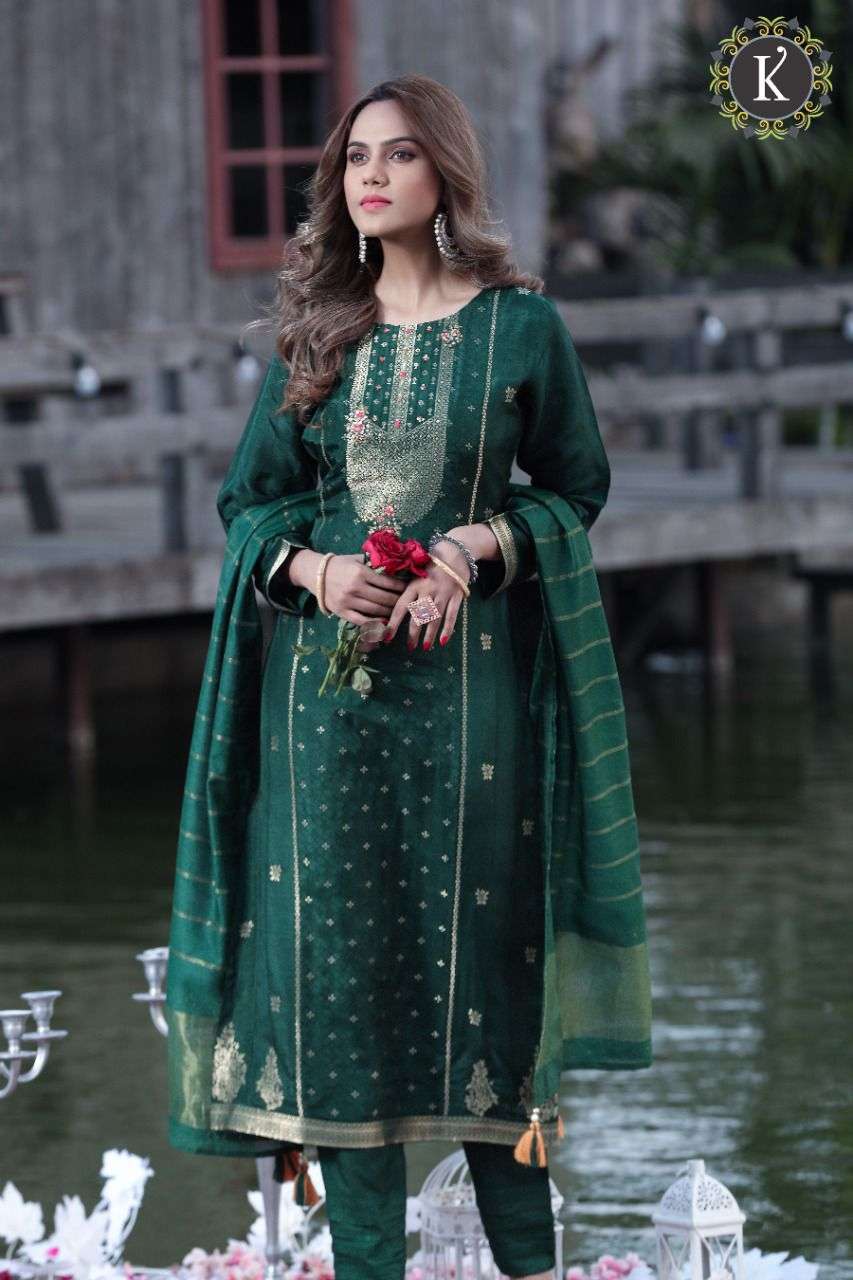K Fashion designer 3 pcs kurti catalog available at wholesale rate