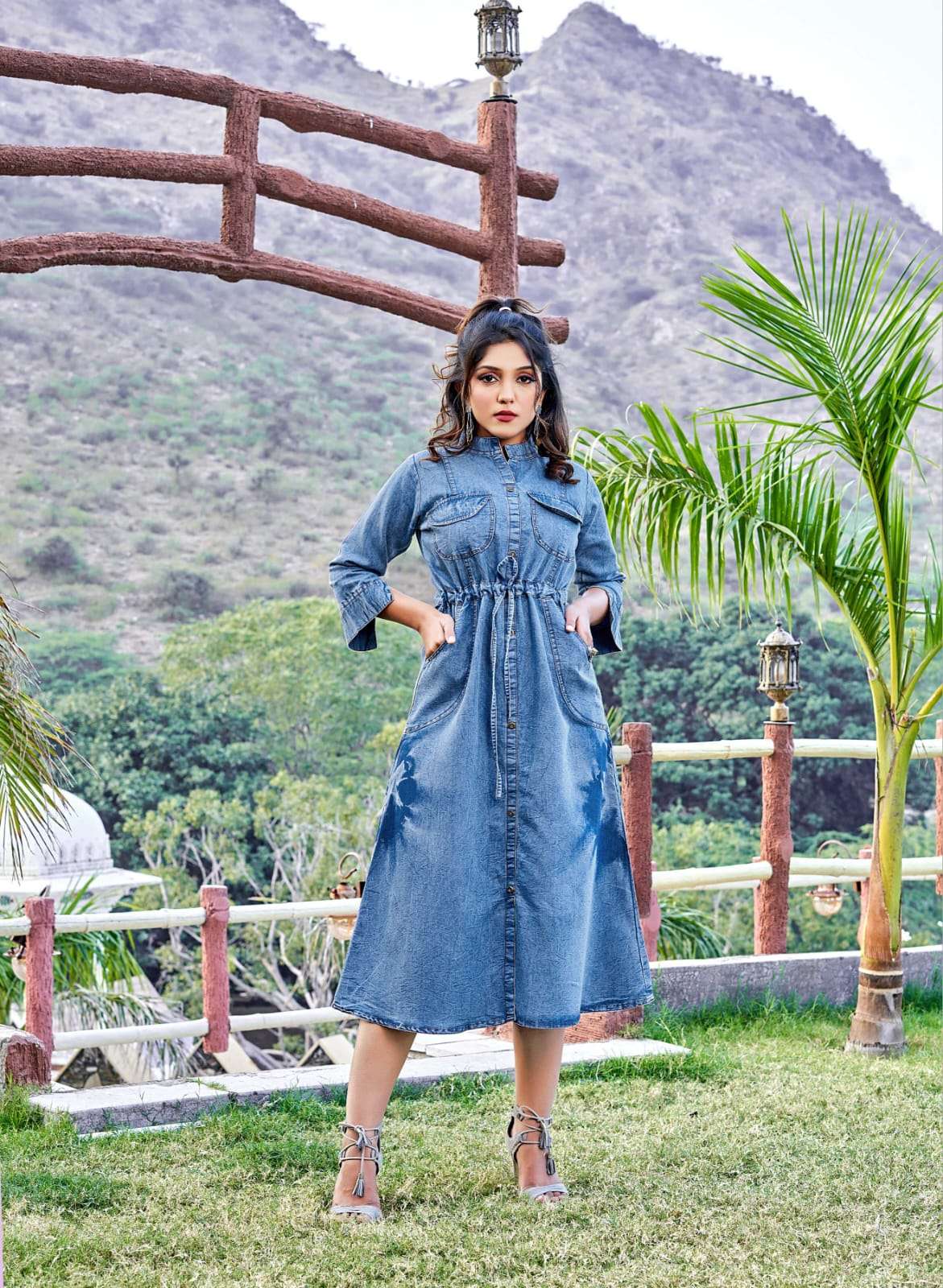 DENIM A LINE KURTI