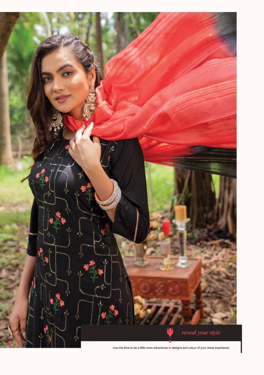 RAYON FANCY KURTI WITH SHARAR & DUPATTA