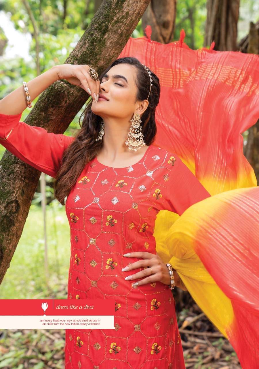 RAYON FANCY KURTI WITH SHARAR & DUPATTA