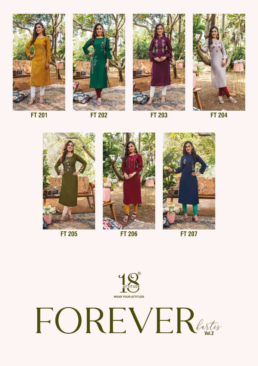 18 ATTITUDE PRESENT FOREVER KURTIS VOL 2 STRAIGHT KURTI COLLECTION