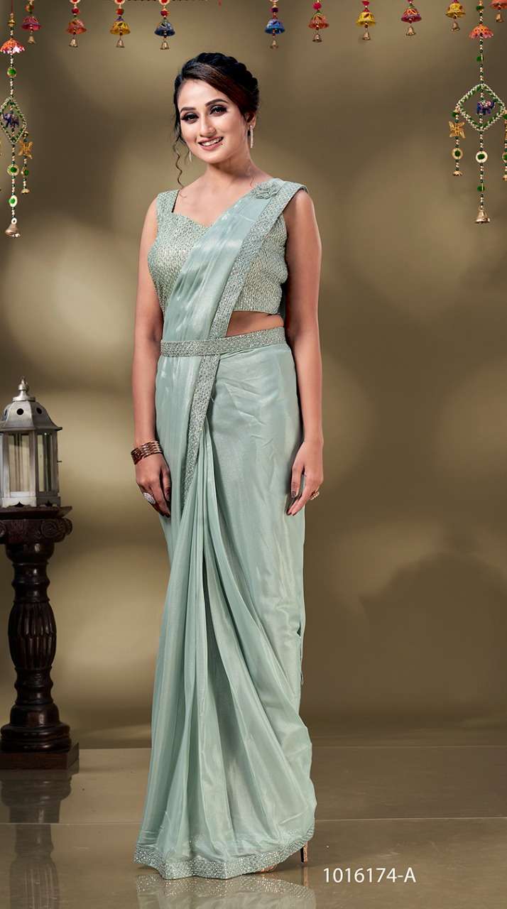 Stitched draped saree gown MM0020 - Sarita Sadarangani
