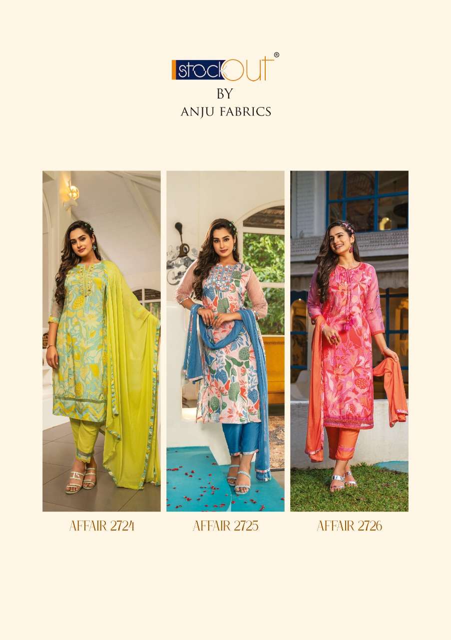 ANJU FABRIC PRESENT AFFAIR 3PCS CONCEPT KURTI PANT WITH DUPATTA SET