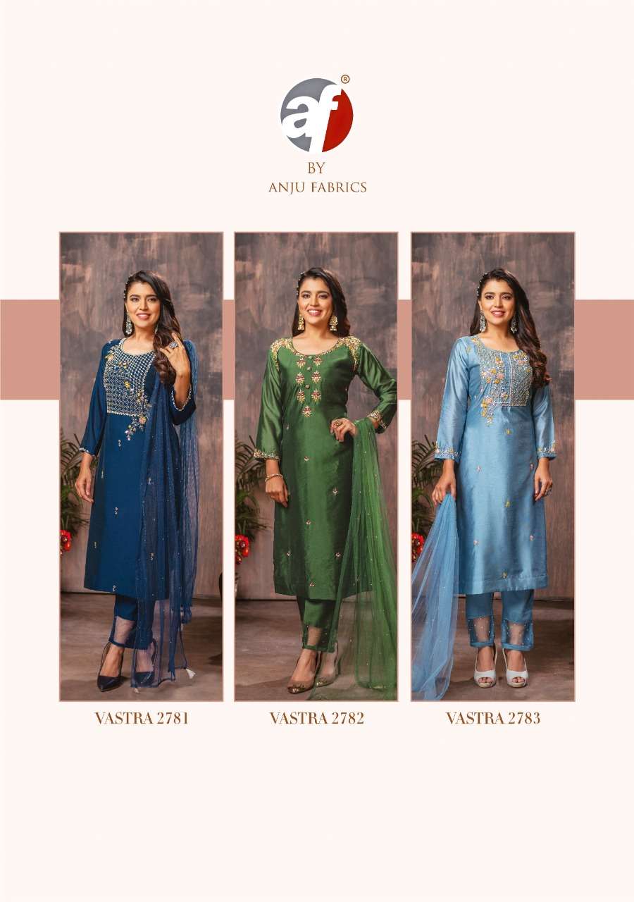 ANJU FABRIC PRESENT VASTRA VOL 2 KURTI PANT WITH DUPATTA SET COLLECTION WHOLESALE