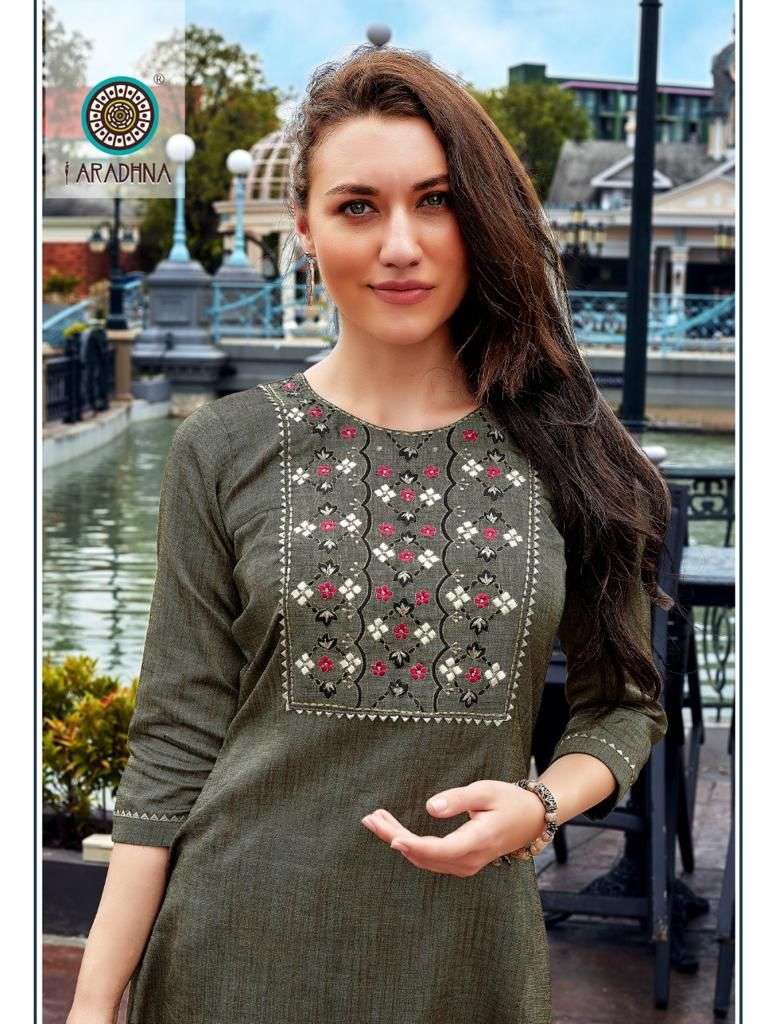 ARADHNA PRESENT SITARA VOL 1 FANCY COTTON WITH EMBROIDERY WORK KURTIES 