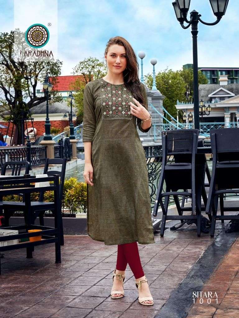 ARADHNA PRESENT SITARA VOL 1 FANCY COTTON WITH EMBROIDERY WORK KURTIES 