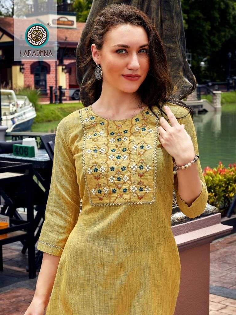 ARADHNA PRESENT SITARA VOL 1 FANCY COTTON WITH EMBROIDERY WORK KURTIES 