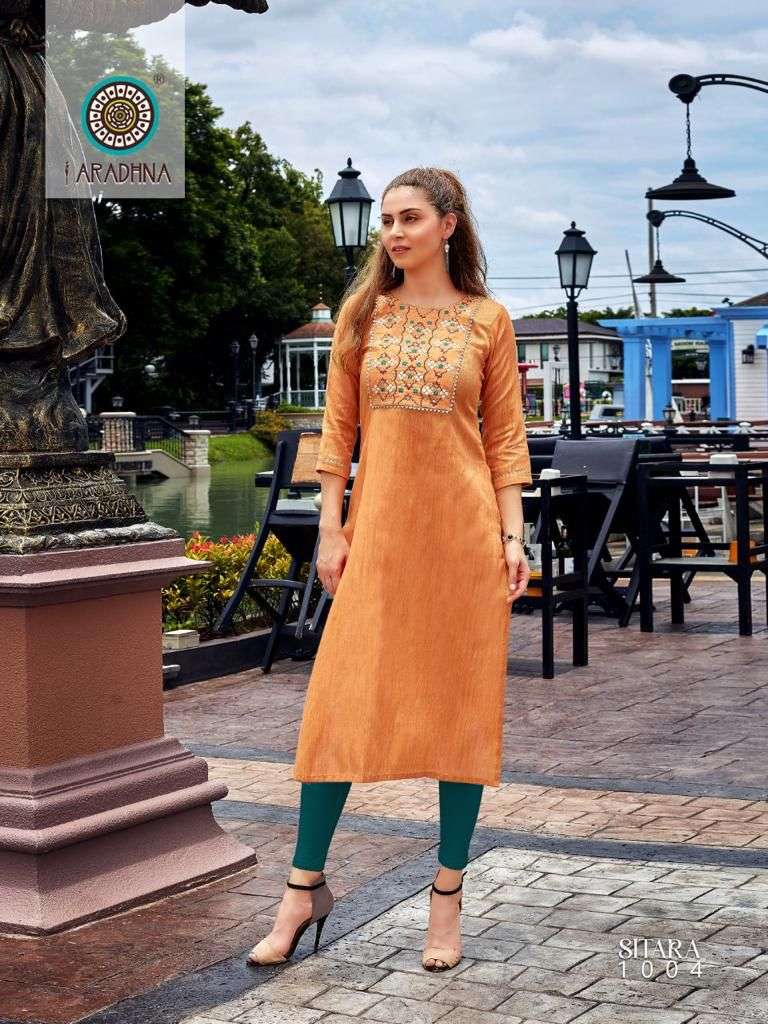 ARADHNA PRESENT SITARA VOL 1 FANCY COTTON WITH EMBROIDERY WORK KURTIES 