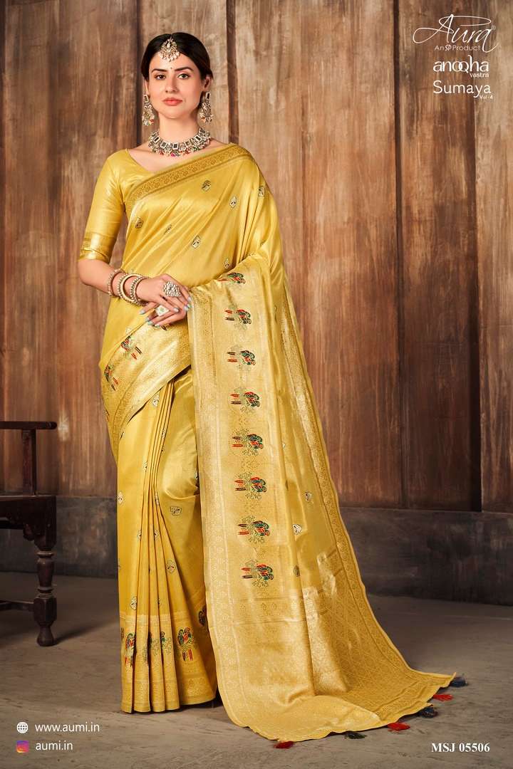 AURA PRESENT SUMAYA VOL 4 ANOQHA VASTRA FANCY 6.20 MTR SAREE WITH INCLUDING BLOUSE SET