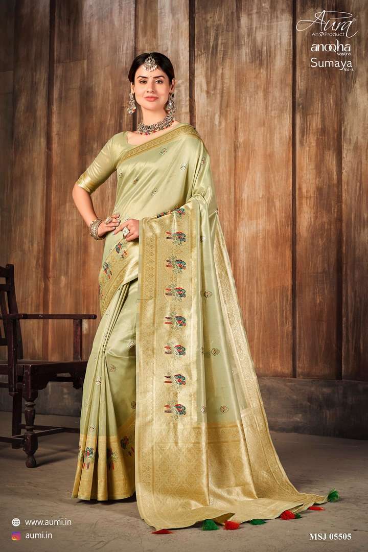 AURA PRESENT SUMAYA VOL 4 ANOQHA VASTRA FANCY 6.20 MTR SAREE WITH INCLUDING BLOUSE SET