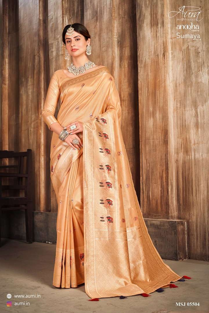 AURA PRESENT SUMAYA VOL 4 ANOQHA VASTRA FANCY 6.20 MTR SAREE WITH INCLUDING BLOUSE SET