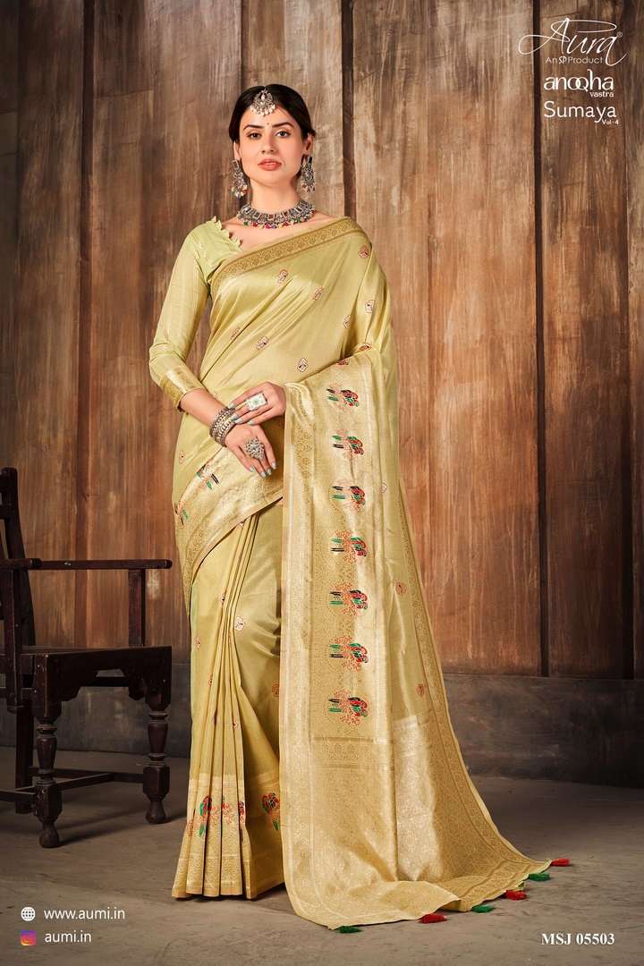 AURA PRESENT SUMAYA VOL 4 ANOQHA VASTRA FANCY 6.20 MTR SAREE WITH INCLUDING BLOUSE SET