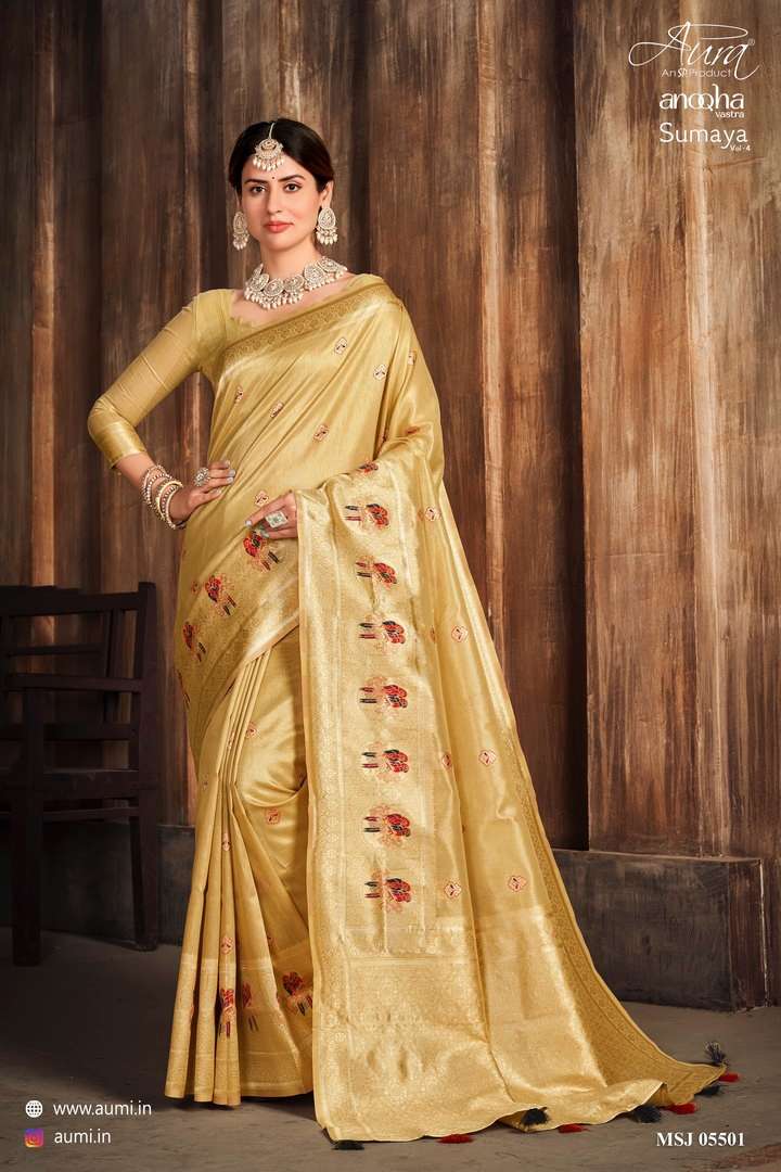 AURA PRESENT SUMAYA VOL 4 ANOQHA VASTRA FANCY 6.20 MTR SAREE WITH INCLUDING BLOUSE SET