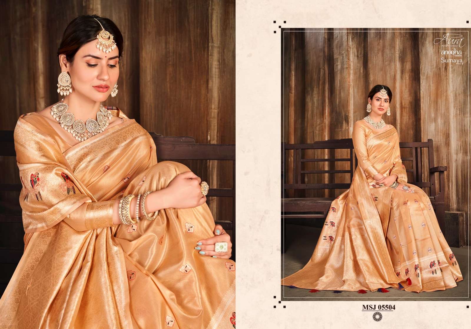 AURA PRESENT SUMAYA VOL 4 ANOQHA VASTRA FANCY 6.20 MTR SAREE WITH INCLUDING BLOUSE SET