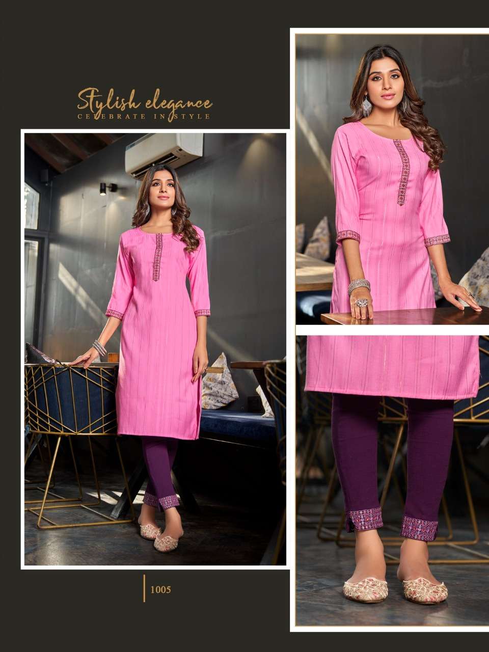COLOURPIX PRESENT FASHION QUEEN VOL 1 DOBY RAYON WITH SEQUENCE WORK KURTI WITH PANT