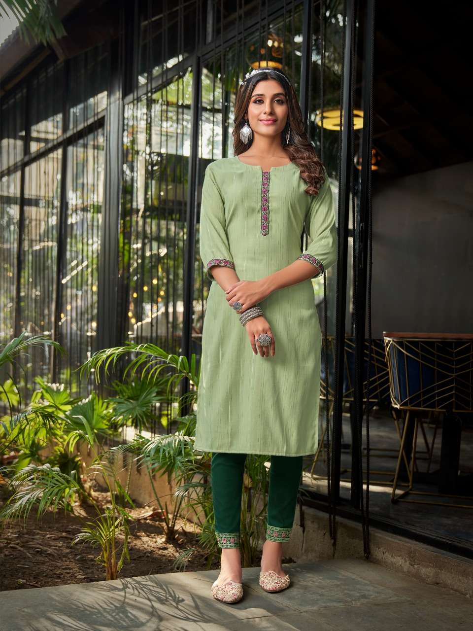 COLOURPIX PRESENT FASHION QUEEN VOL 1 DOBY RAYON WITH SEQUENCE WORK KURTI WITH PANT