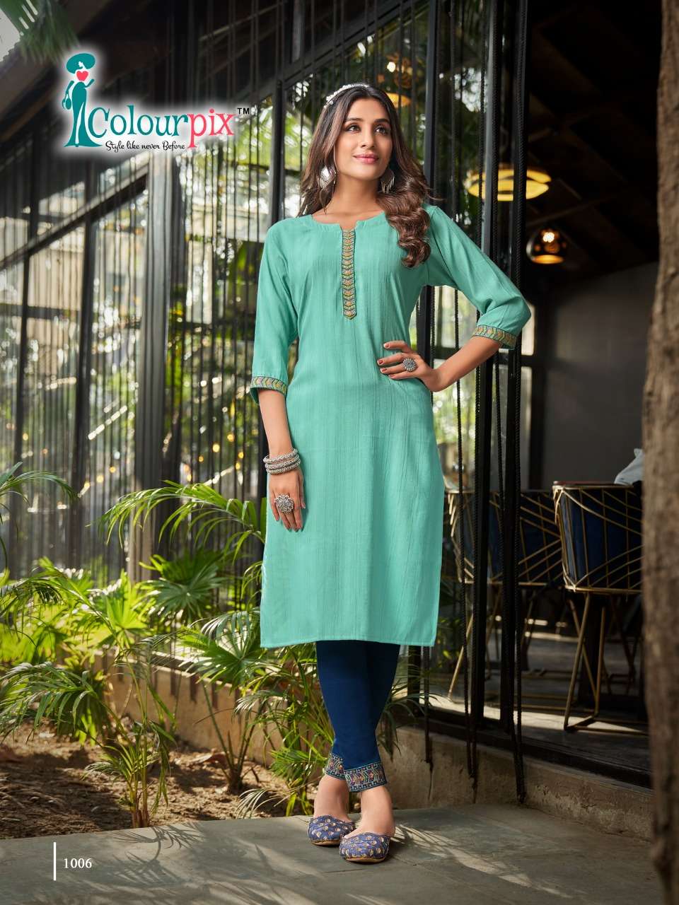COLOURPIX PRESENT FASHION QUEEN VOL 1 DOBY RAYON WITH SEQUENCE WORK KURTI WITH PANT