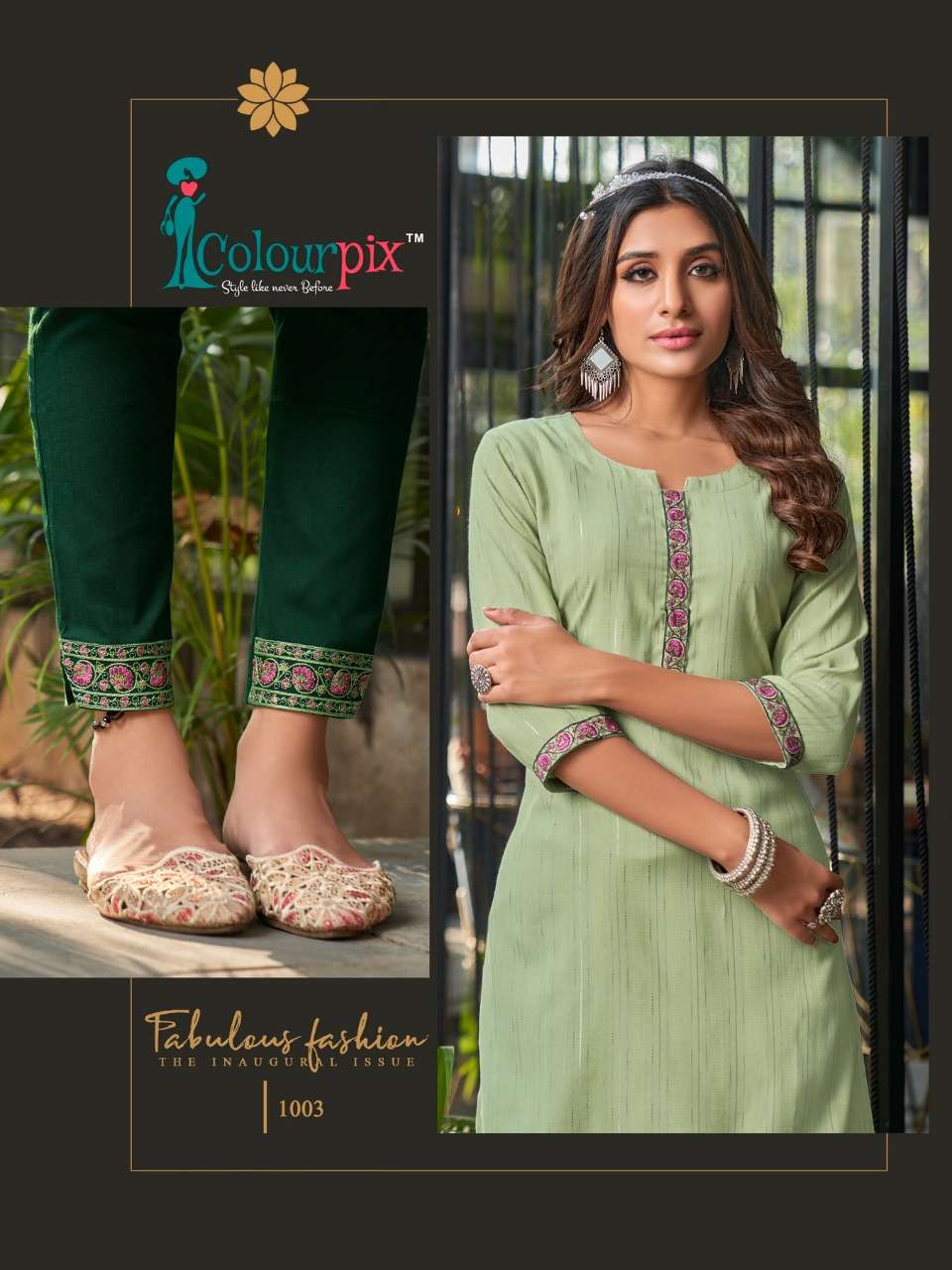 COLOURPIX PRESENT FASHION QUEEN VOL 1 DOBY RAYON WITH SEQUENCE WORK KURTI WITH PANT