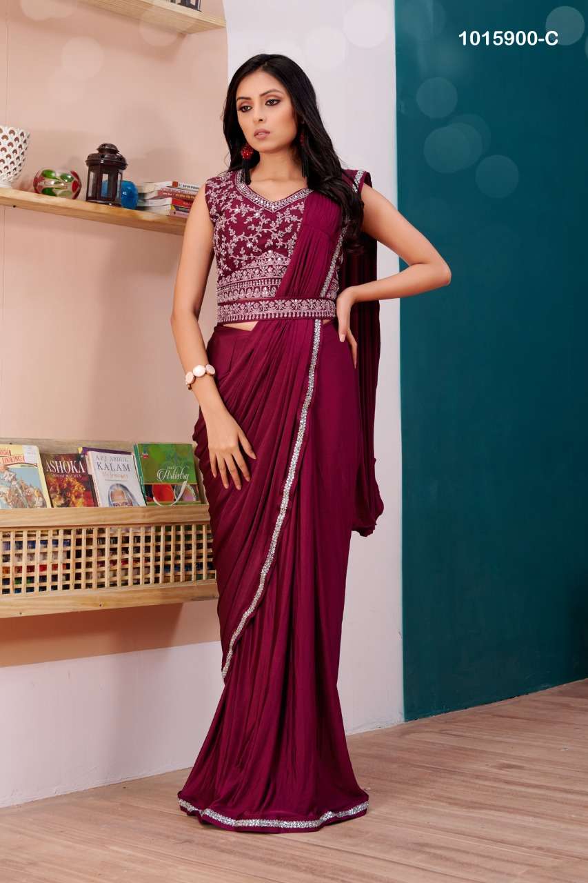 D.NO. 1015900 BY AMOHA DESIGNER SAREE WITH BLOUSE