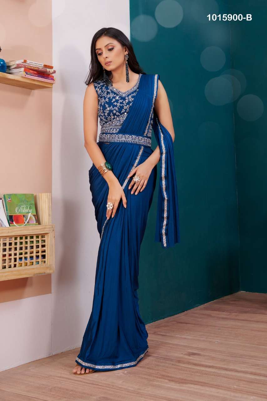 D.NO. 1015900 BY AMOHA DESIGNER SAREE WITH BLOUSE