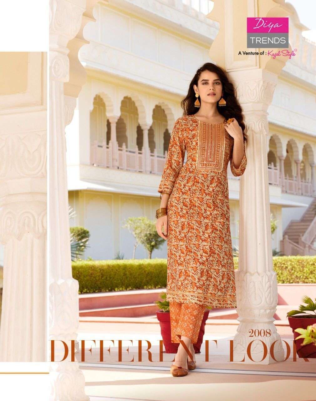 D.NO 2001 TO 2010 SERIES GOLDY VOL 2 CATALOG BY KURTI WITH PANT PRESENT DIYA TRENDZ BRAND