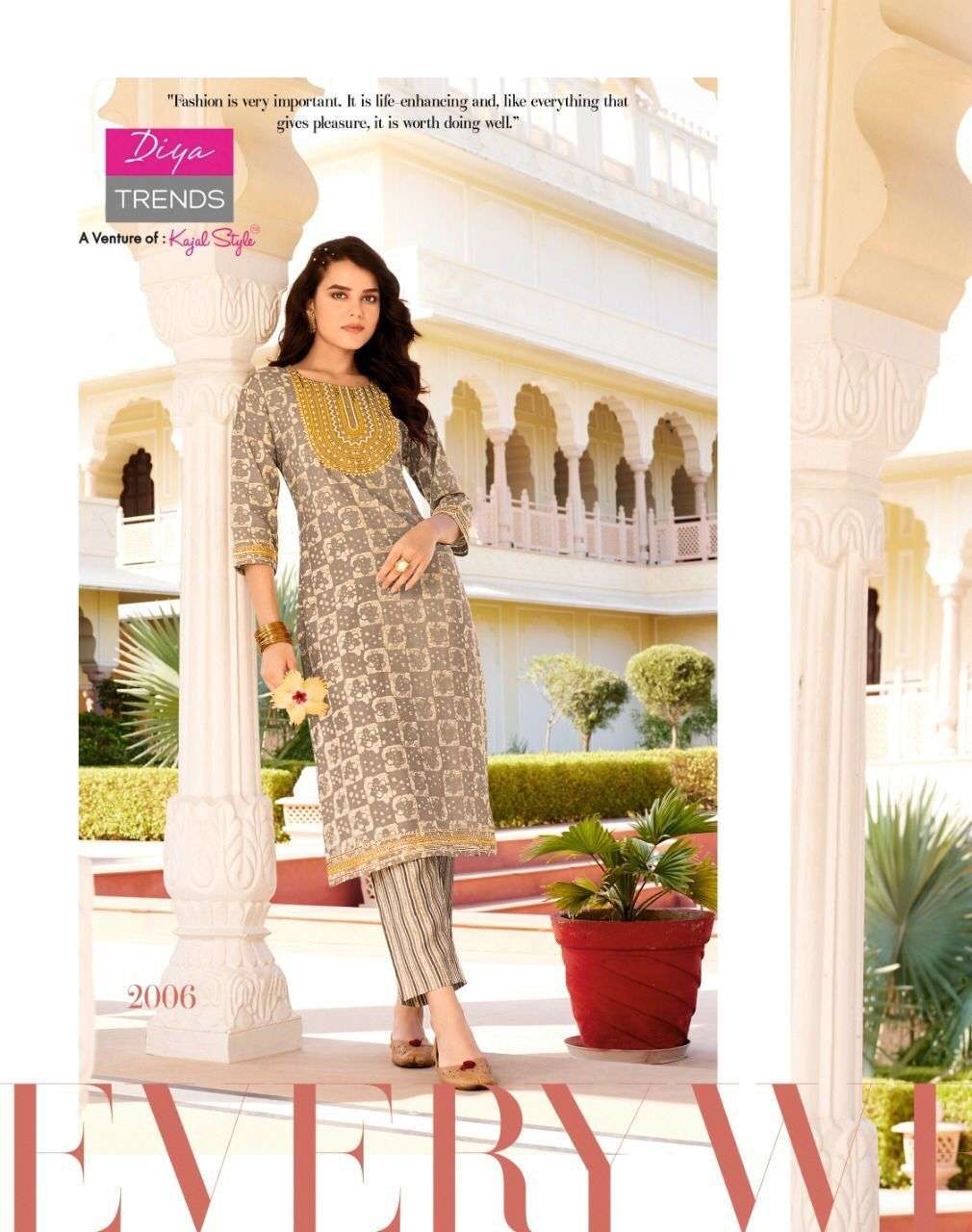 D.NO 2001 TO 2010 SERIES GOLDY VOL 2 CATALOG BY KURTI WITH PANT PRESENT DIYA TRENDZ BRAND