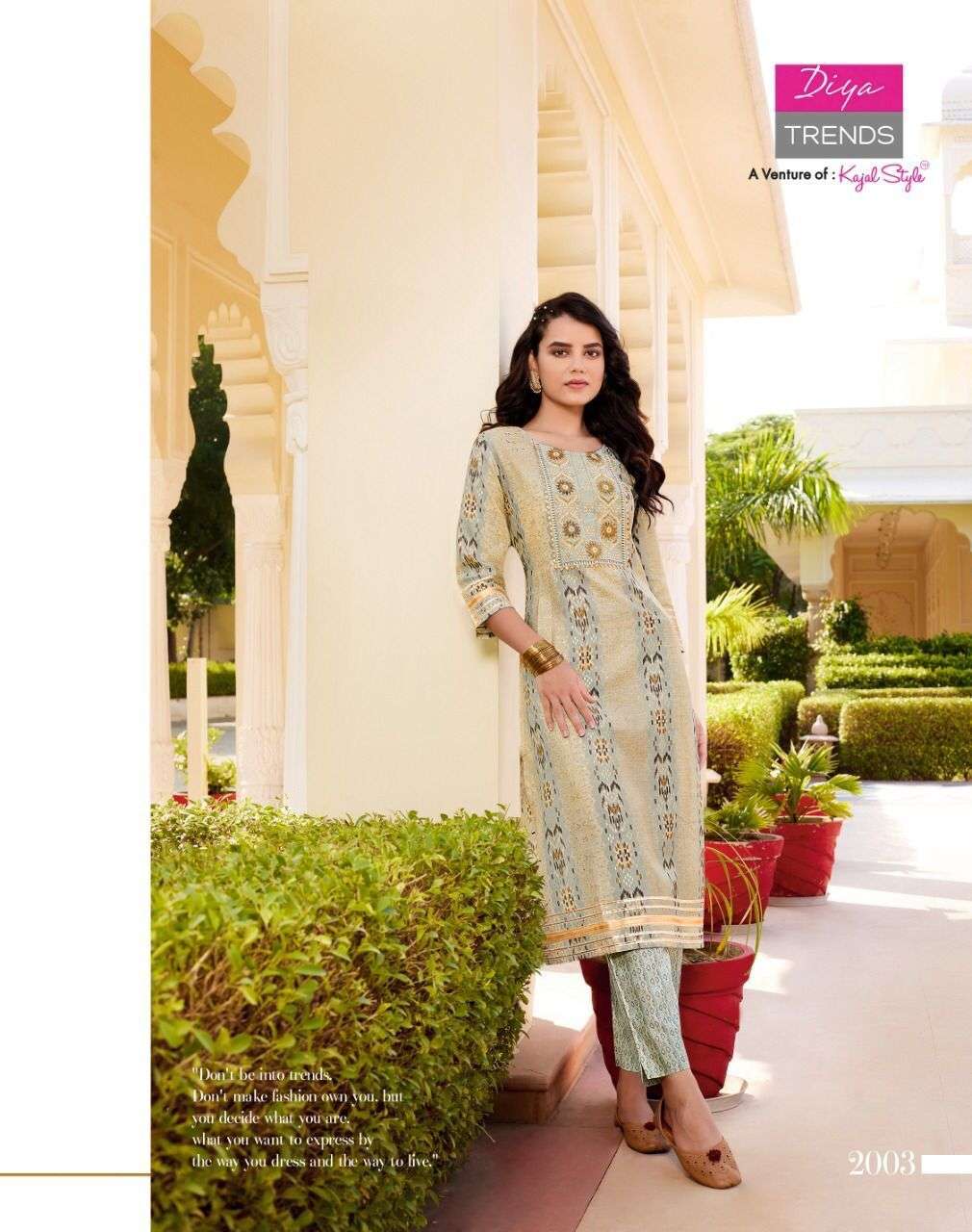 D.NO 2001 TO 2010 SERIES GOLDY VOL 2 CATALOG BY KURTI WITH PANT PRESENT DIYA TRENDZ BRAND