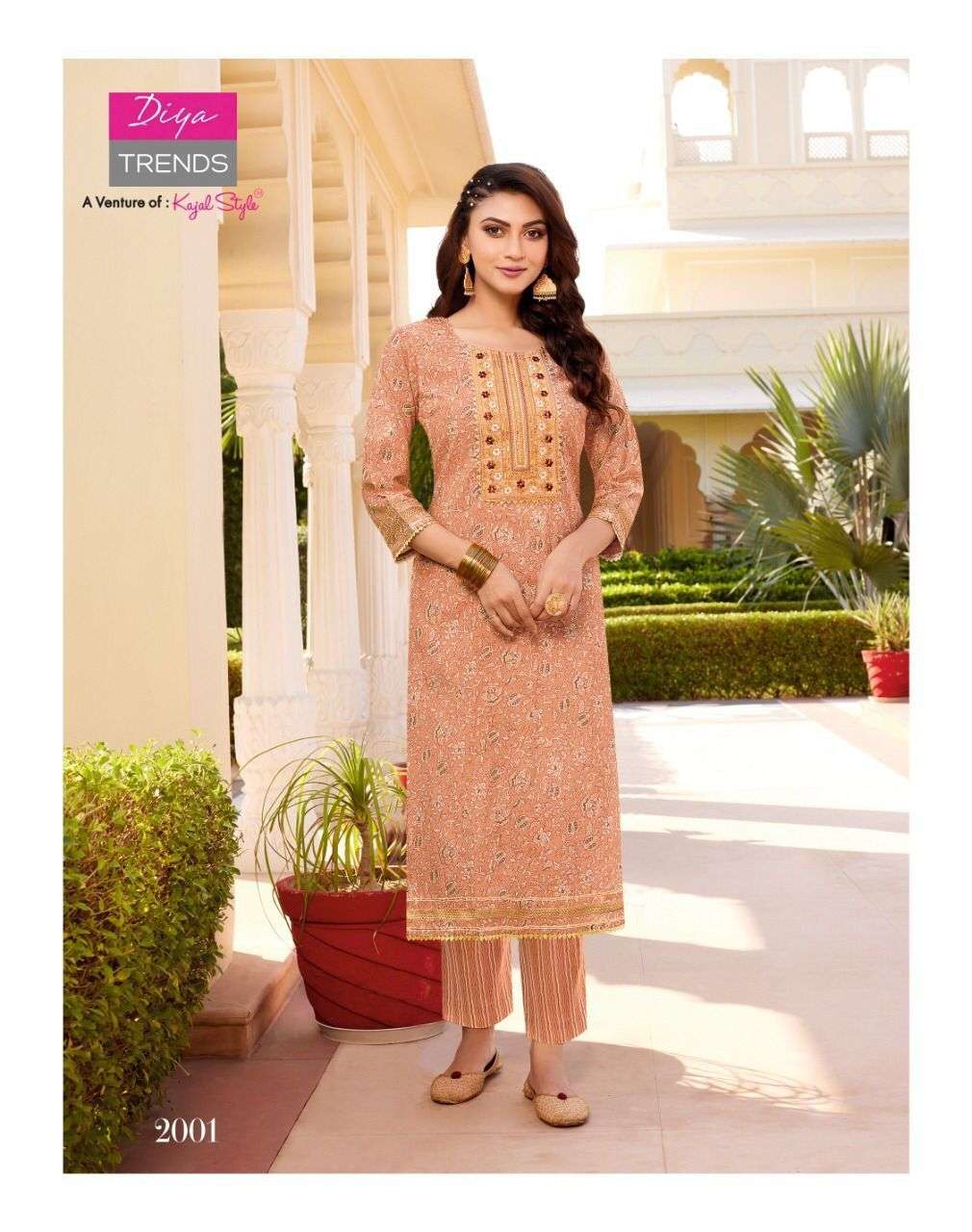 D.NO 2001 TO 2010 SERIES GOLDY VOL 2 CATALOG BY KURTI WITH PANT PRESENT DIYA TRENDZ BRAND