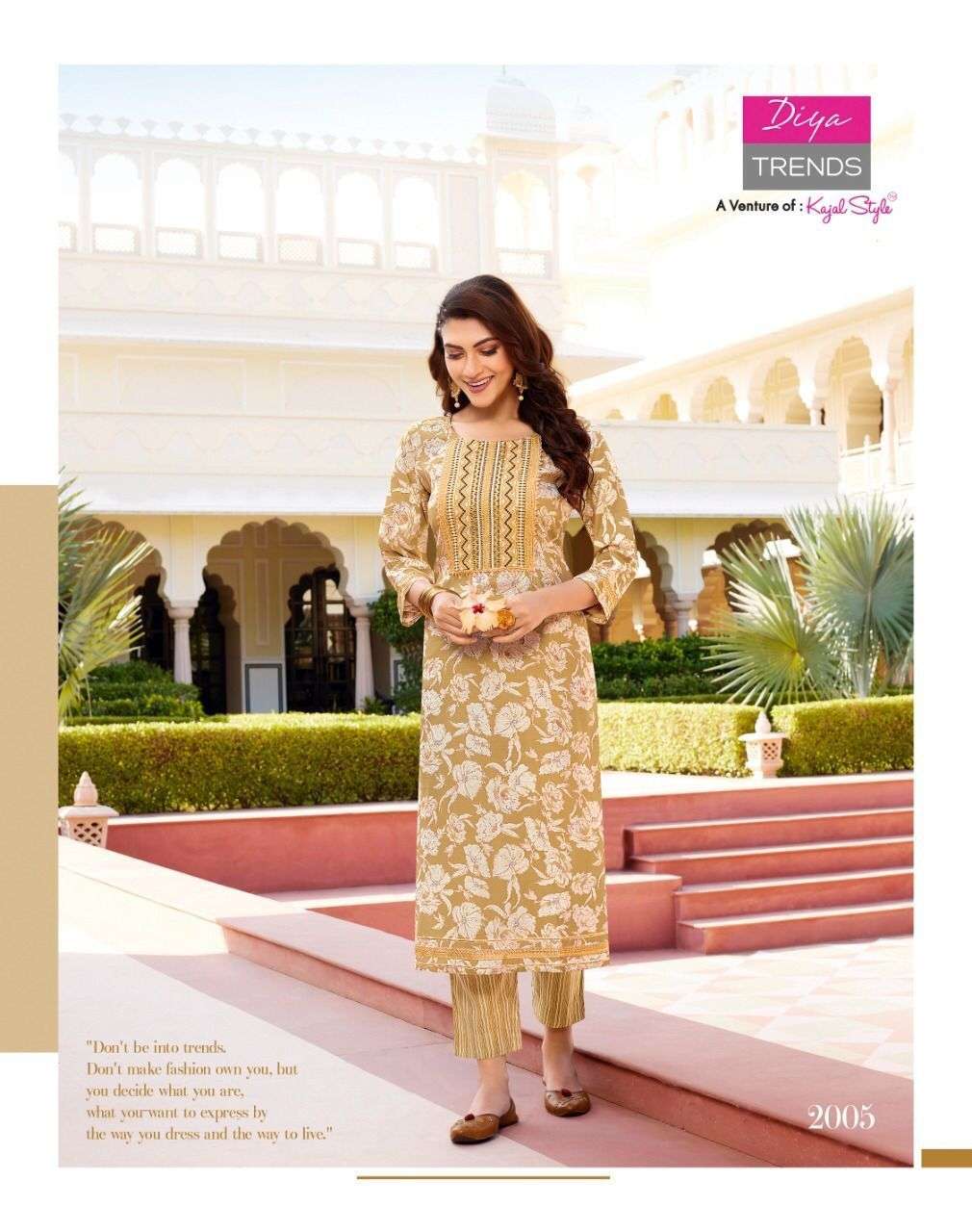 D.NO 2001 TO 2010 SERIES GOLDY VOL 2 CATALOG BY KURTI WITH PANT PRESENT DIYA TRENDZ BRAND