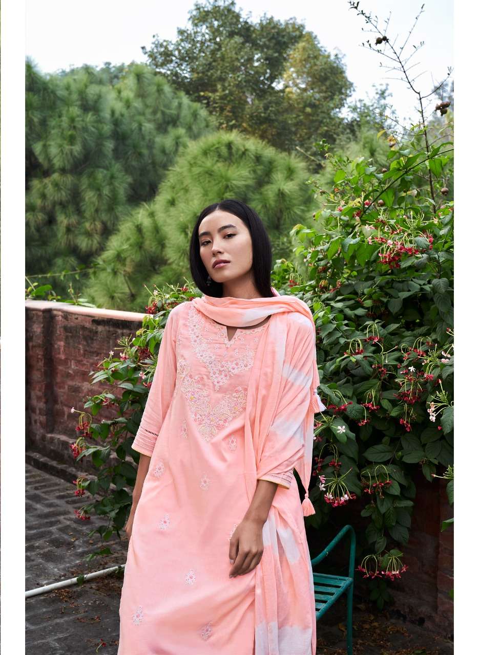 FOUR BUTTONS PRESENT FANAA PURE COTTON MAL 3PCS SET KURTI PANT WITH DUPATTA SET