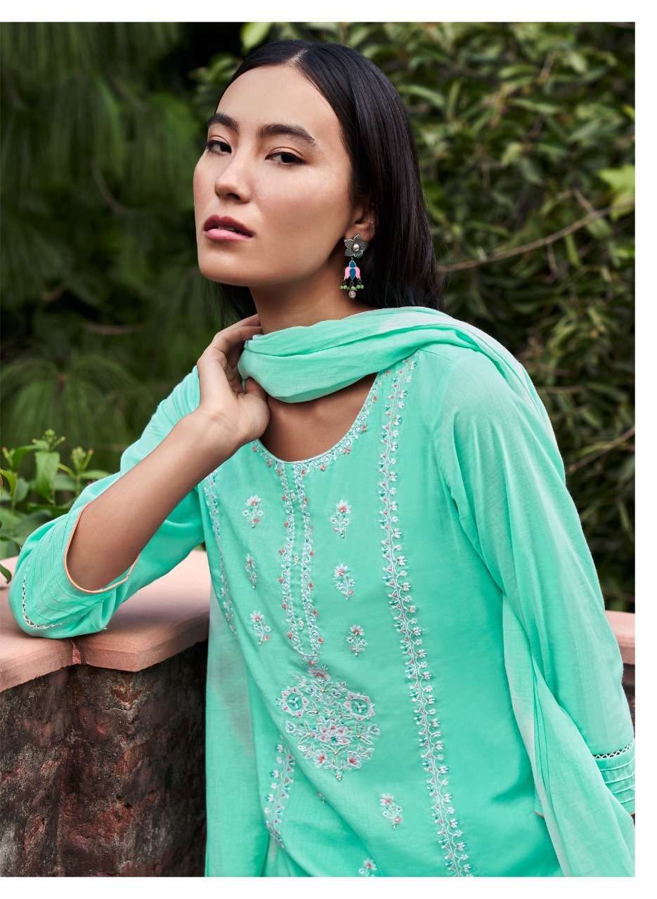 FOUR BUTTONS PRESENT FANAA PURE COTTON MAL 3PCS SET KURTI PANT WITH DUPATTA SET