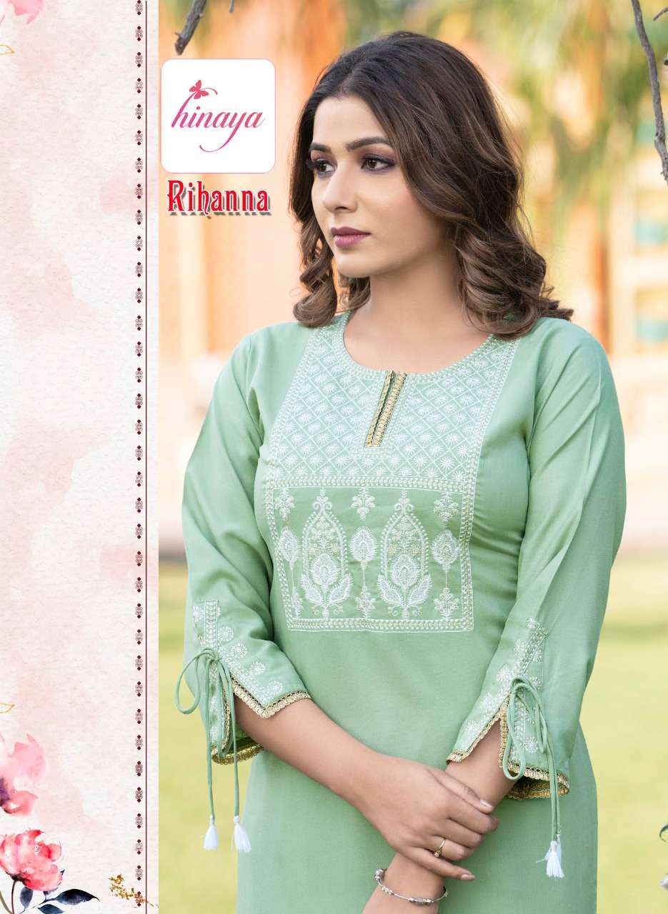 HINAYA PRESENT RIHANNA VOL 6 RAYON KURTI WITH PANT