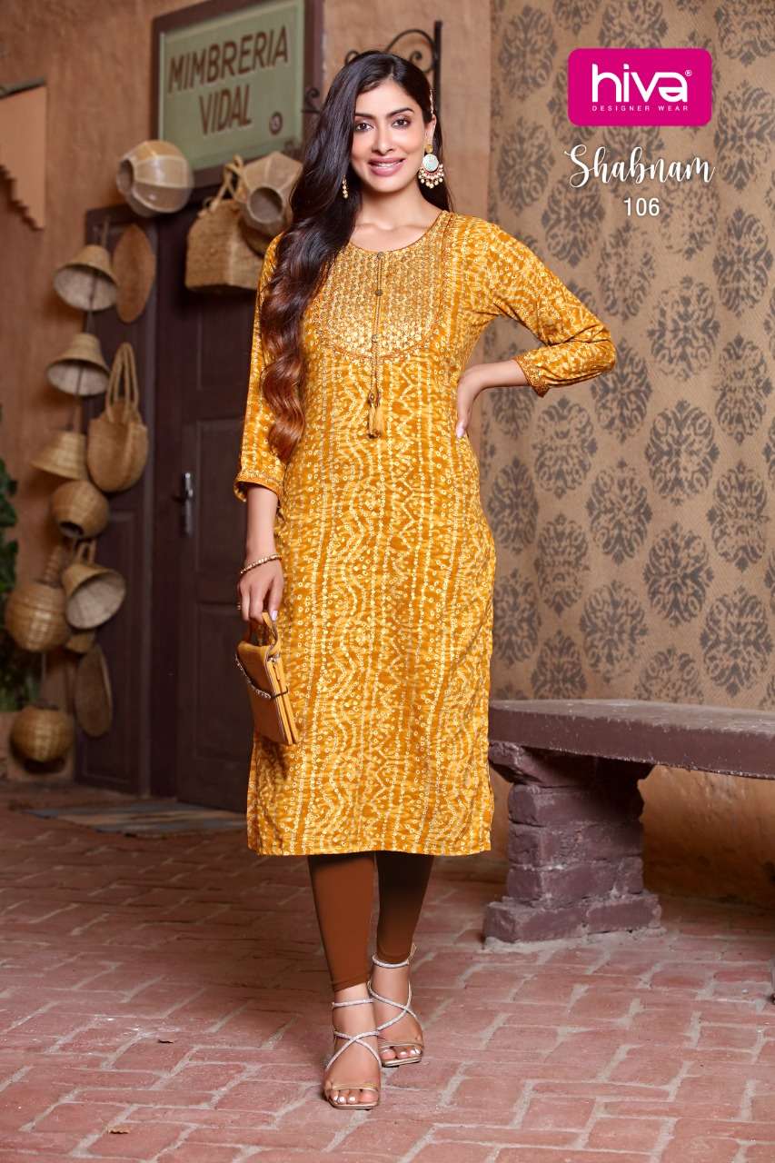 HIVA PRESENT SHABNAM RAYON KURTI CATALOG