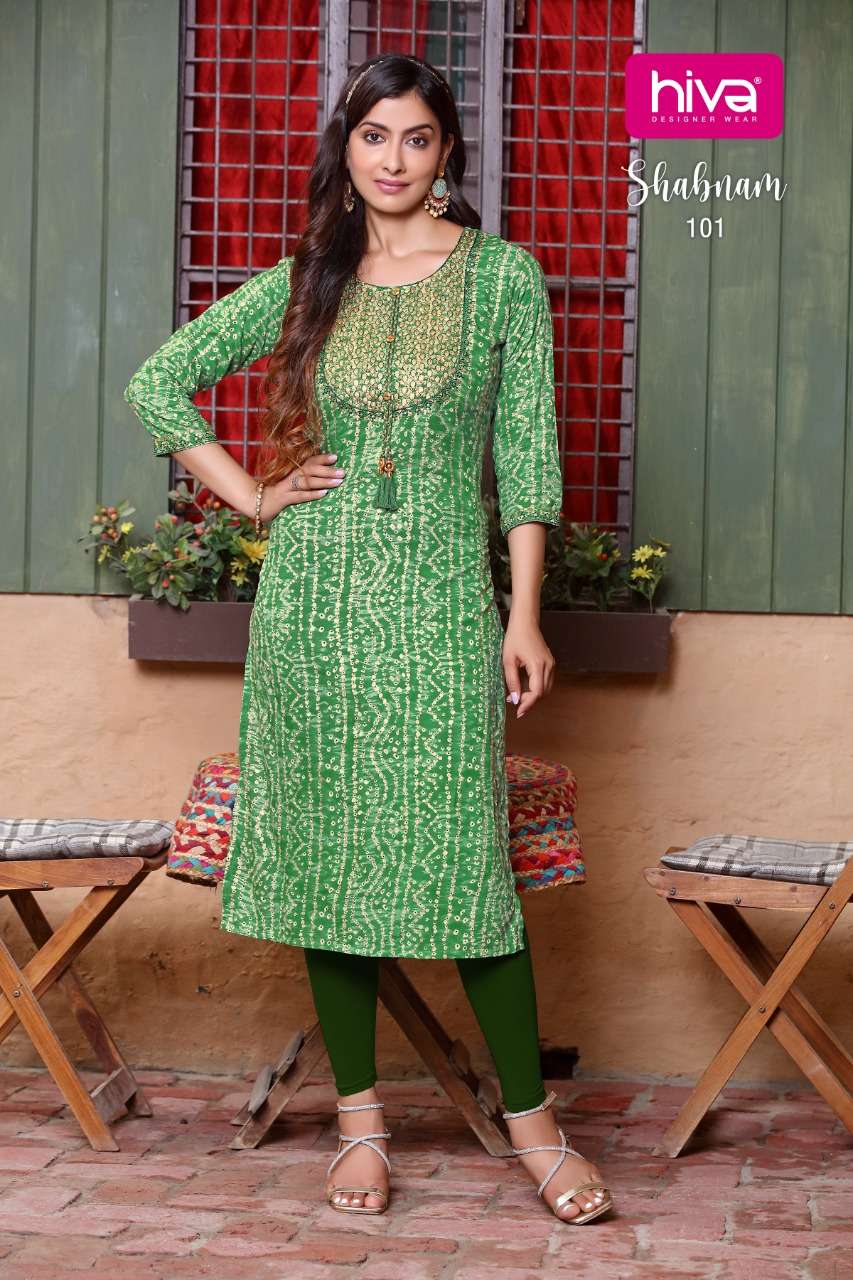 HIVA PRESENT SHABNAM RAYON KURTI CATALOG