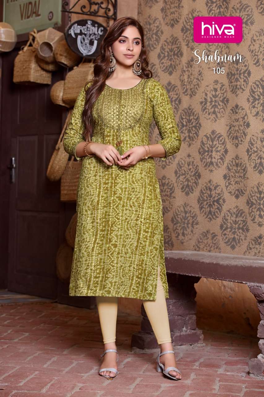 HIVA PRESENT SHABNAM RAYON KURTI CATALOG