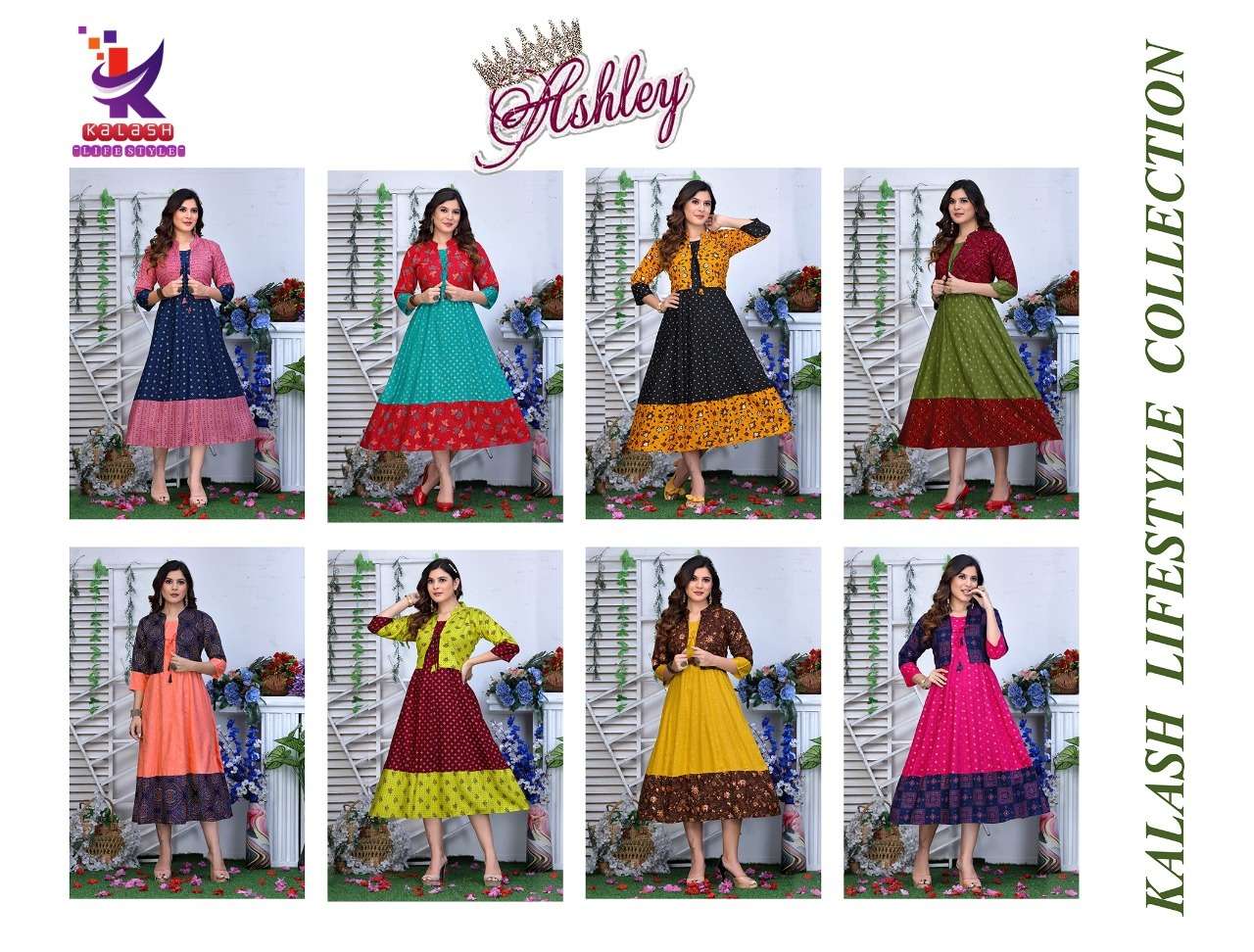KALASH LIFE STYLE PRESENTING FANCY A LINE KURTA ASHLEY CATALOG