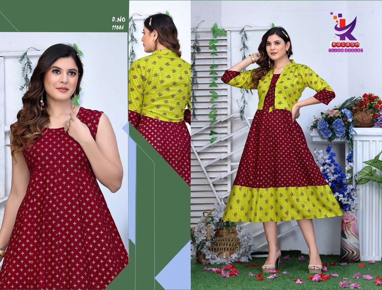 KALASH LIFE STYLE PRESENTING FANCY A LINE KURTA ASHLEY CATALOG