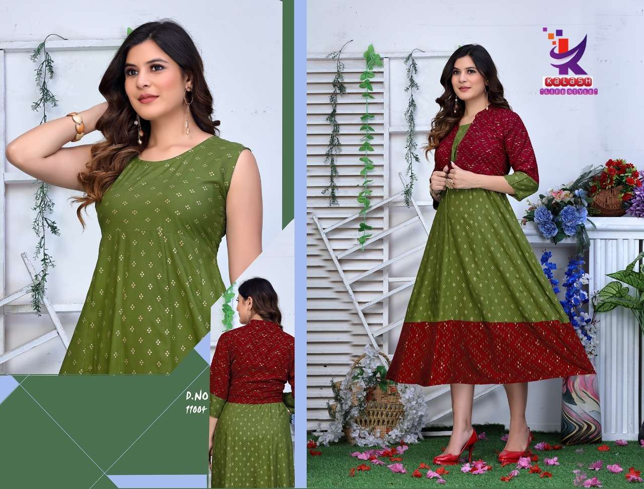 KALASH LIFE STYLE PRESENTING FANCY A LINE KURTA ASHLEY CATALOG