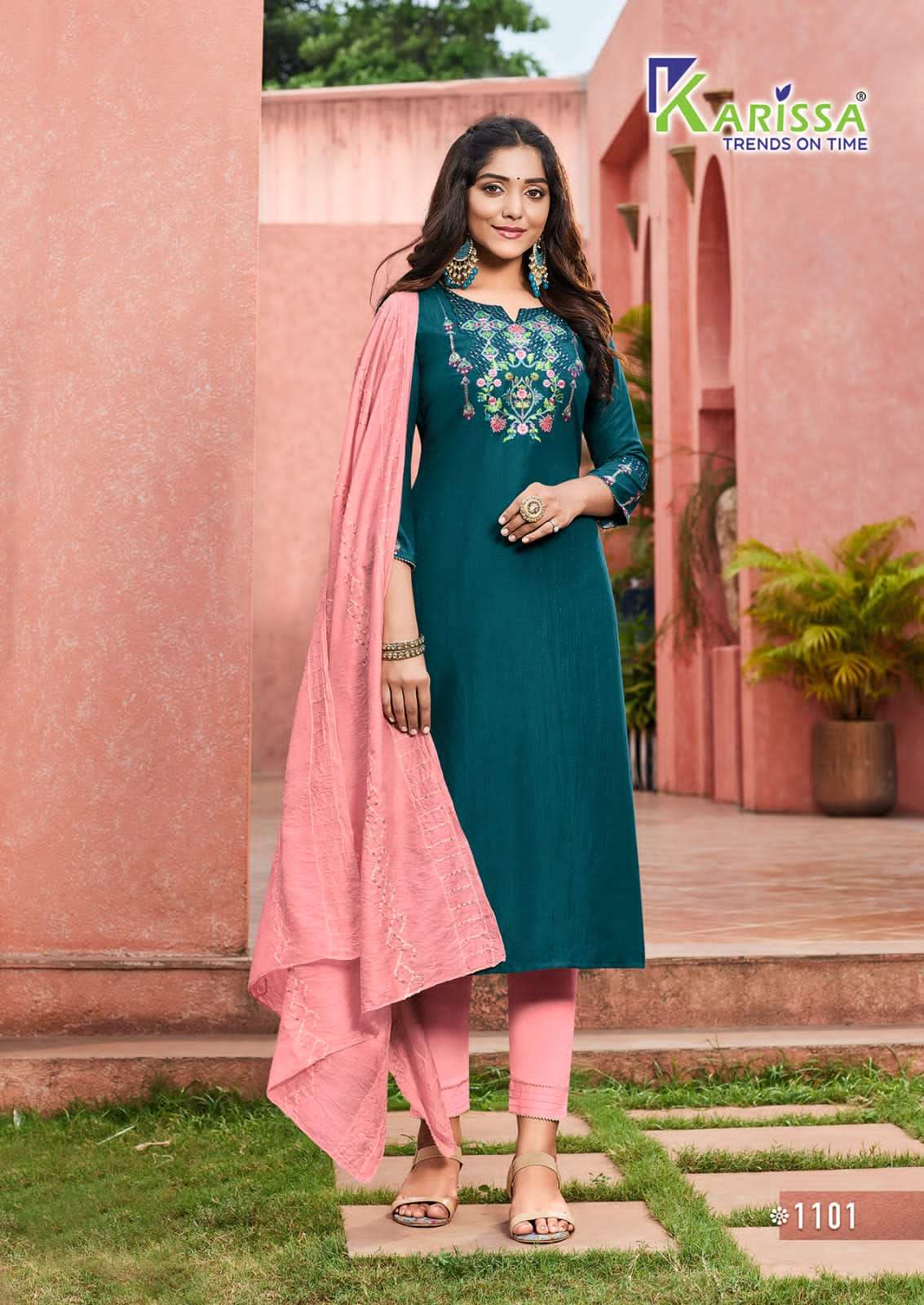 KARISSA PRESENT AKSHARA VOL 1 3PCS CONCEPT KURTI PANT WITH DUPATTA SET