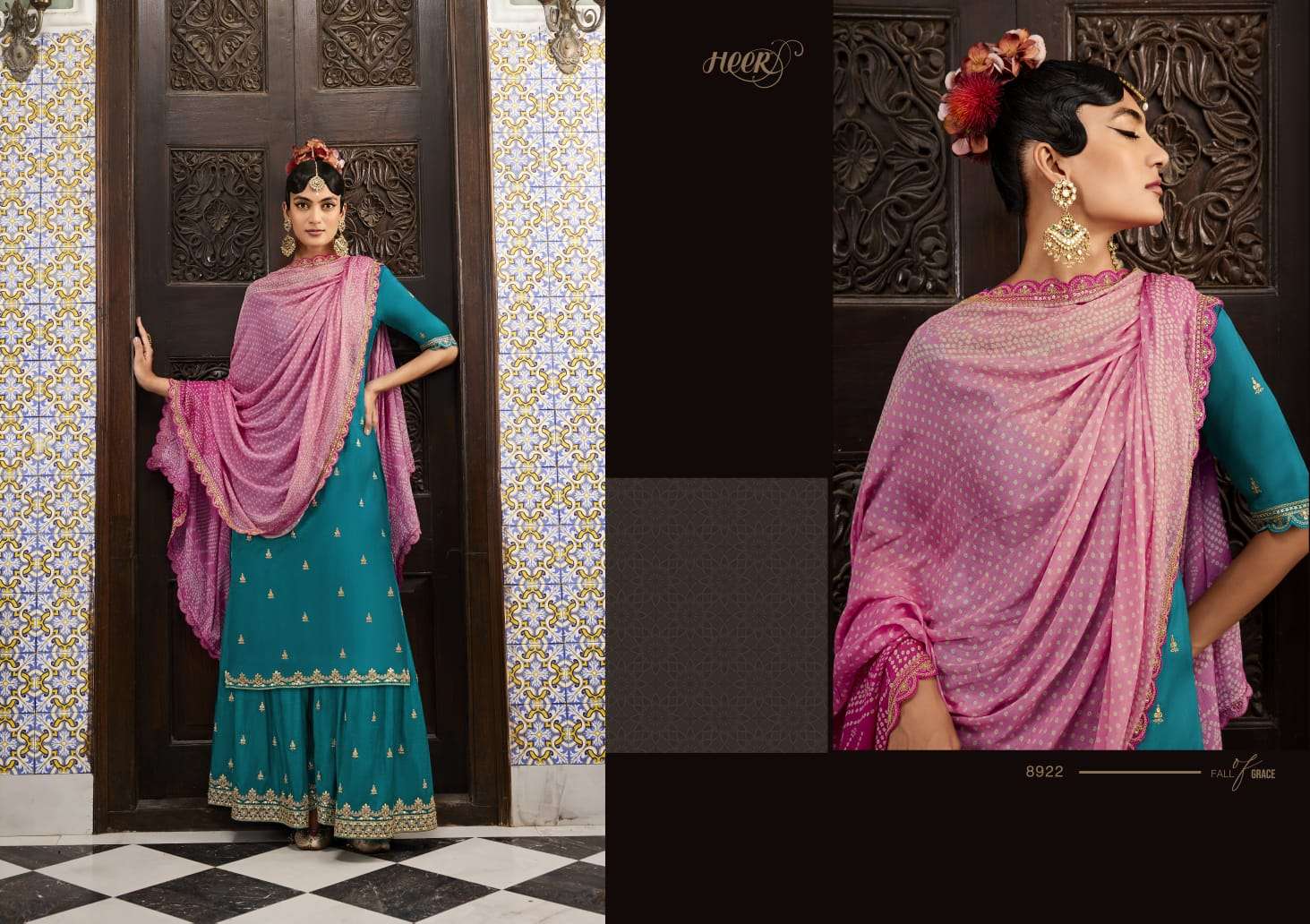 KIMORA PRESENT HEER VOL 136 UNSTITCHED KURTI PLAZO WITH DUPATTA SET