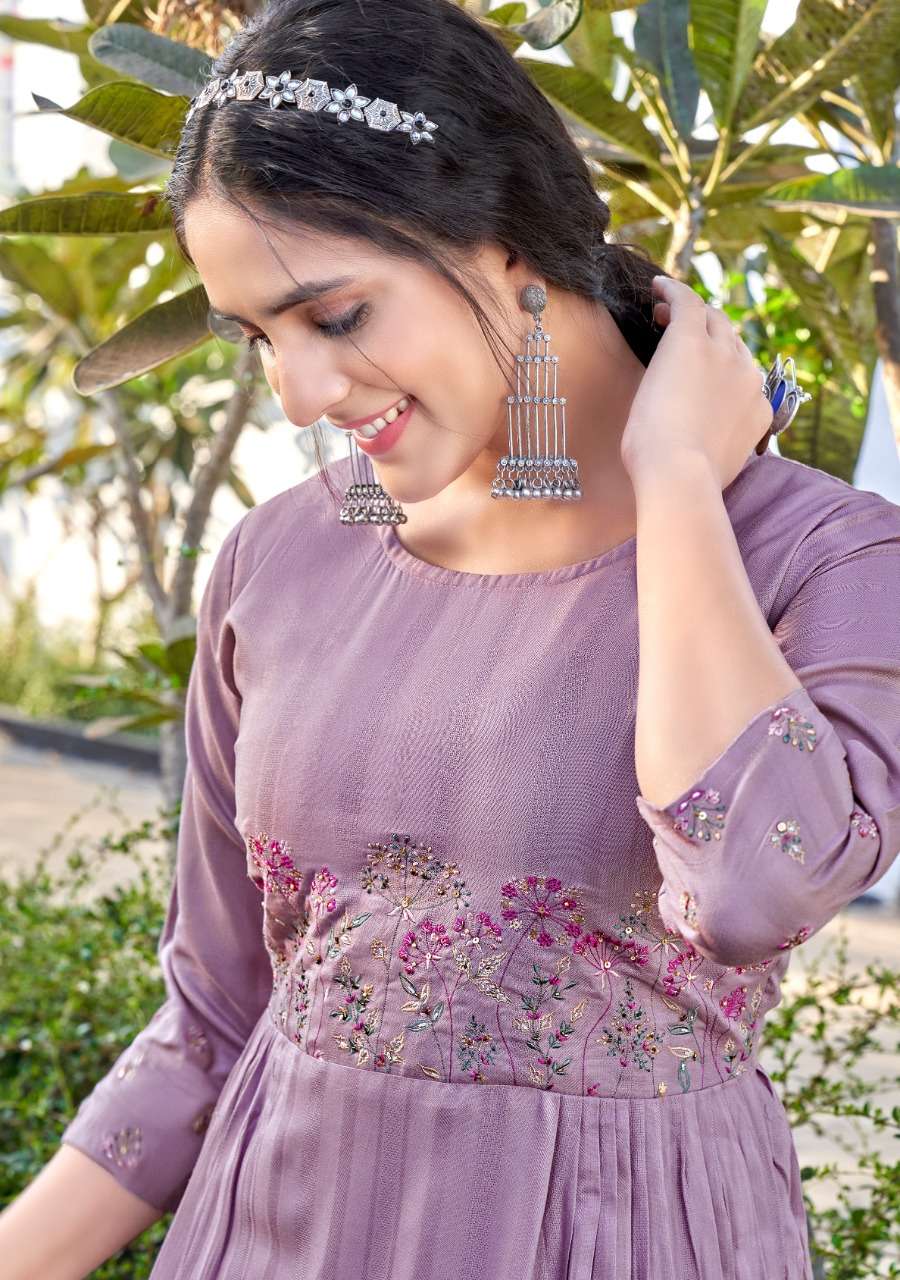 KOODEE PRESENT MORNI VOL 1 HEAVY RAYON DOBY NYRA CUT ONLY KURTI SET